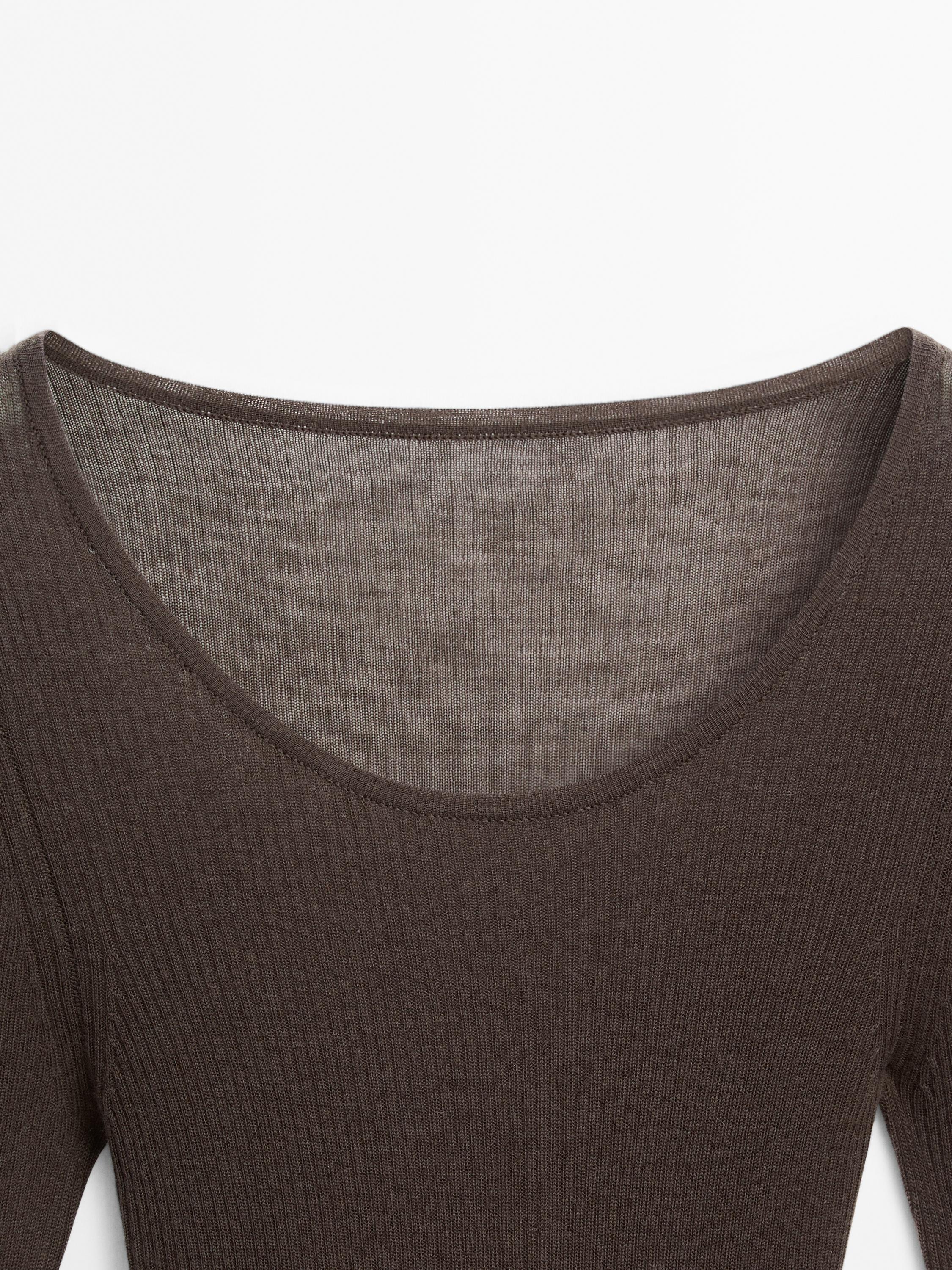 Semi-sheer 100% wool bodysuit - STUDIO